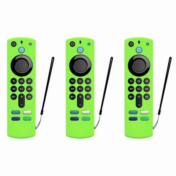 3X Silicone Remote Control Cover for 3Rd Gen 3Rd Generation Anti-Slip Remote Protector Case(Green),3 x For Alexa Voice Remote (3rd Gen) Cover with Lanyard,green