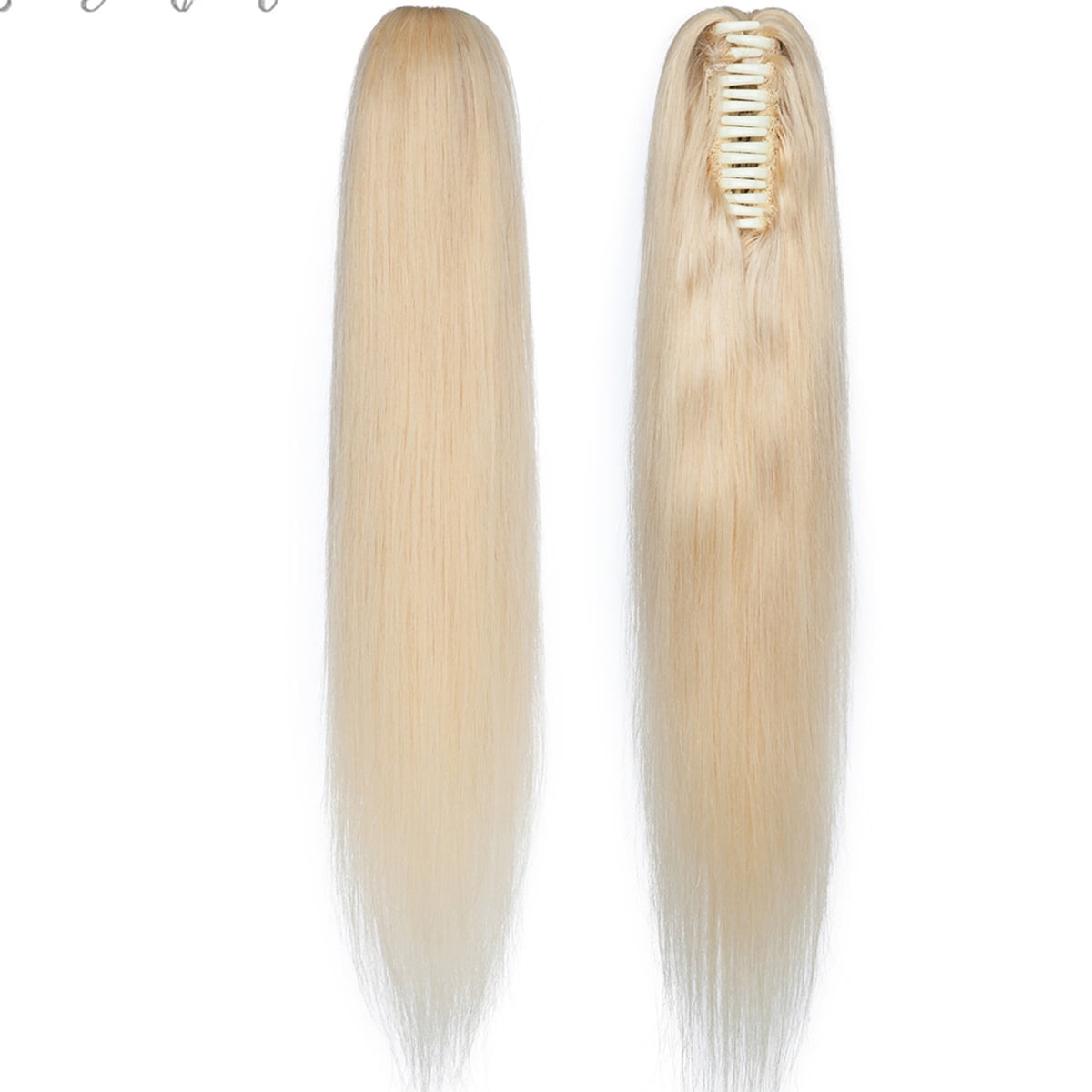 SEGO Jaw/Claw Clip in Hair Extensions Human Hair Clip in Ponytail Hair Extensions 100% Real Remy Hair Long Straight Thick Hair For Women
