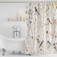 thumbnail image 4 of Spring Floral Waterproof Fabric Shower Curtain,Summer Birds Botanical Country Waterproof Fabric Shower Curtain for Bathroom Curtains Bathtubs Hotel Shower Curtains with 12 Hooks Stall 48x72in, 4 of 8