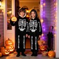 thumbnail image 2 of Krdevn Kids Skeleton Onesie Hooded Halloween Jumpsuit Pajamas Size:13-14 Years, 2 of 4