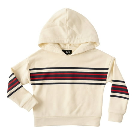 

KIDPIK Boys Long Sleeve Stripe Fleece Hoodie Size: 12 Months - XXL (16)