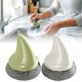 thumbnail image 5 of Cast Iron Cleaner Scrubber with Detachable Handle,Kitchen Scrub Brush ,Scrubber For Cookware,Scrubbing Sponge Scrub Brush to Clean Pan,Skillet,Grill,Sinks,2.36x3.54 inch(Green), 5 of 6