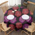 thumbnail image 3 of Pioneer Flower Floral Print Pattern Round Tablecloth 60"x60",Wrinkle Wipeable Table Cloth for Kitchen Dining Room Picnic Patio Party, 3 of 6