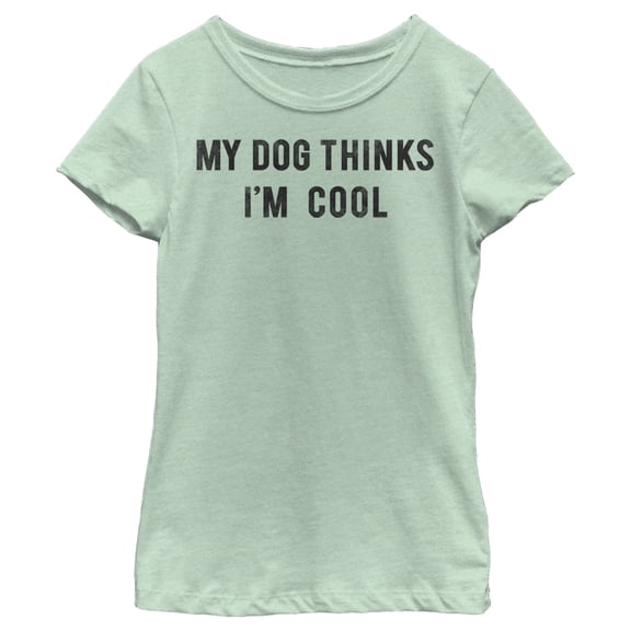 Girl's Lost Gods My Dog Thinks I'm Cool  Graphic Tee Mint Small
