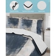 thumbnail image 4 of Navy Blue Grey King Size Down Alternative Comforter, Lightweight Comforter Quilt Bedding Set with Pillow Shams Modern Abstract Art Rustic All Seasons Bed Comforter Duvet Insert 96"x106", 4 of 7