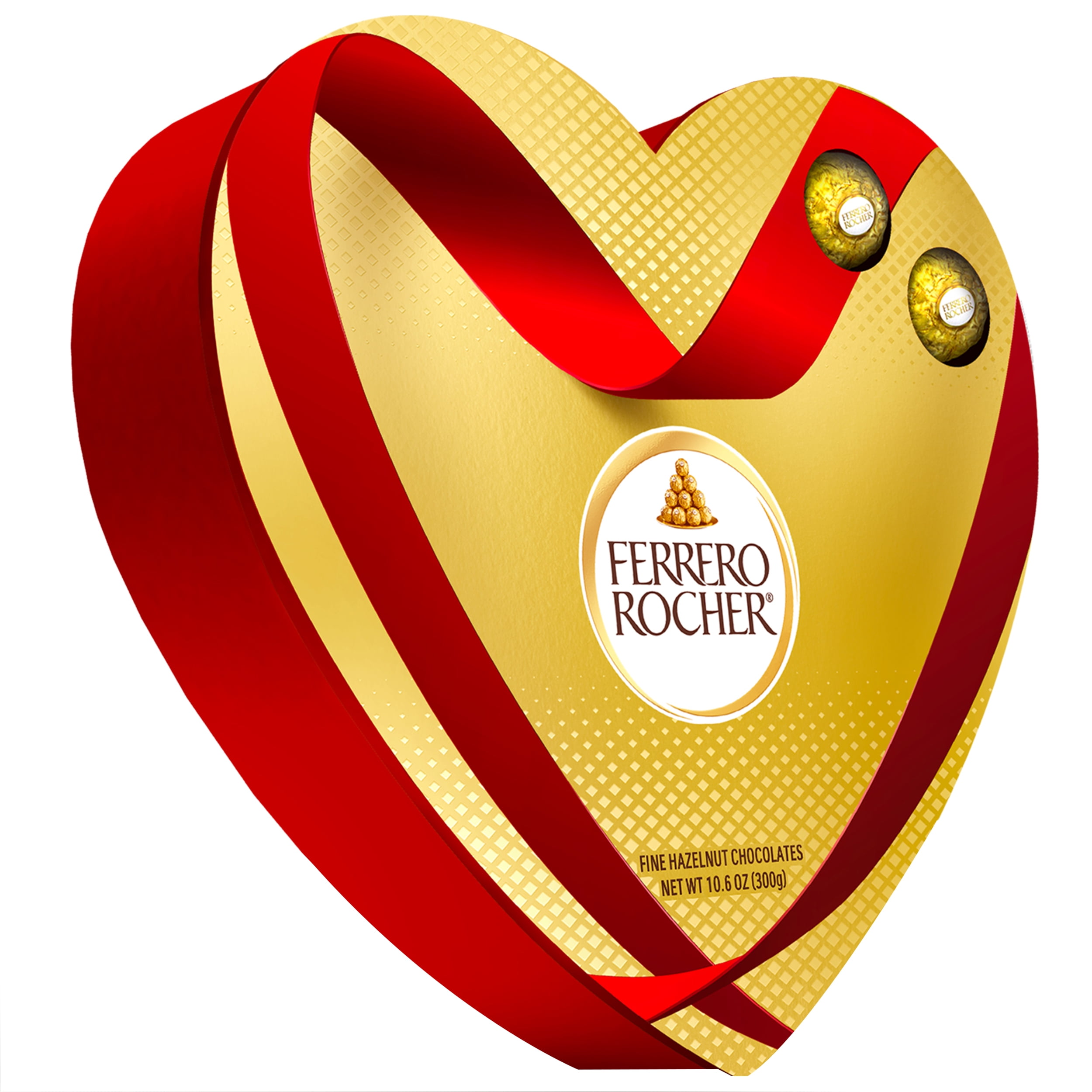 Ferrero Rocher Milk Chocolate Hazelnut, Valentine's Chocolate Heart Gift Box,  24 Count 
