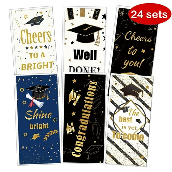 24 sets Graduation Card Money Holder Congrats Grad Card Celebrate Graduation Cards Class of 2025 Greeting Card Well Wishes Cards