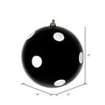 thumbnail image 2 of Vickerman 6" Black Candy Finish Ball Ornament with White Glitter Dots, 4 per Bag, 2 of 3