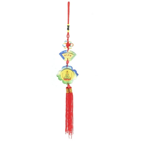 China Round Flower - Unique Bargains Flower Fan Shape Colored Glaze Tassels Pendant Chinese Knot Decor for Home Shop