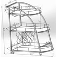 thumbnail image 3 of Kahomvis Golden 3-tier Metal and Glass Rolling Bar Cart Serving Wine Cart with Glass Top (30.1 in. W x 36.2 in. H), 3 of 5