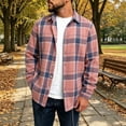 thumbnail image 2 of Miqool Flannel Plaid Shirt for Men Long Sleeve Button Down Collared Layering Casual Lightweight Jacket for Fall Winter, 2 of 7