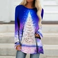 thumbnail image 2 of Fesfesfes Ugly Xmas Sweater Women's Christmas Print Loose Top Crew Neck Long Sleeves On Sale, 2 of 5