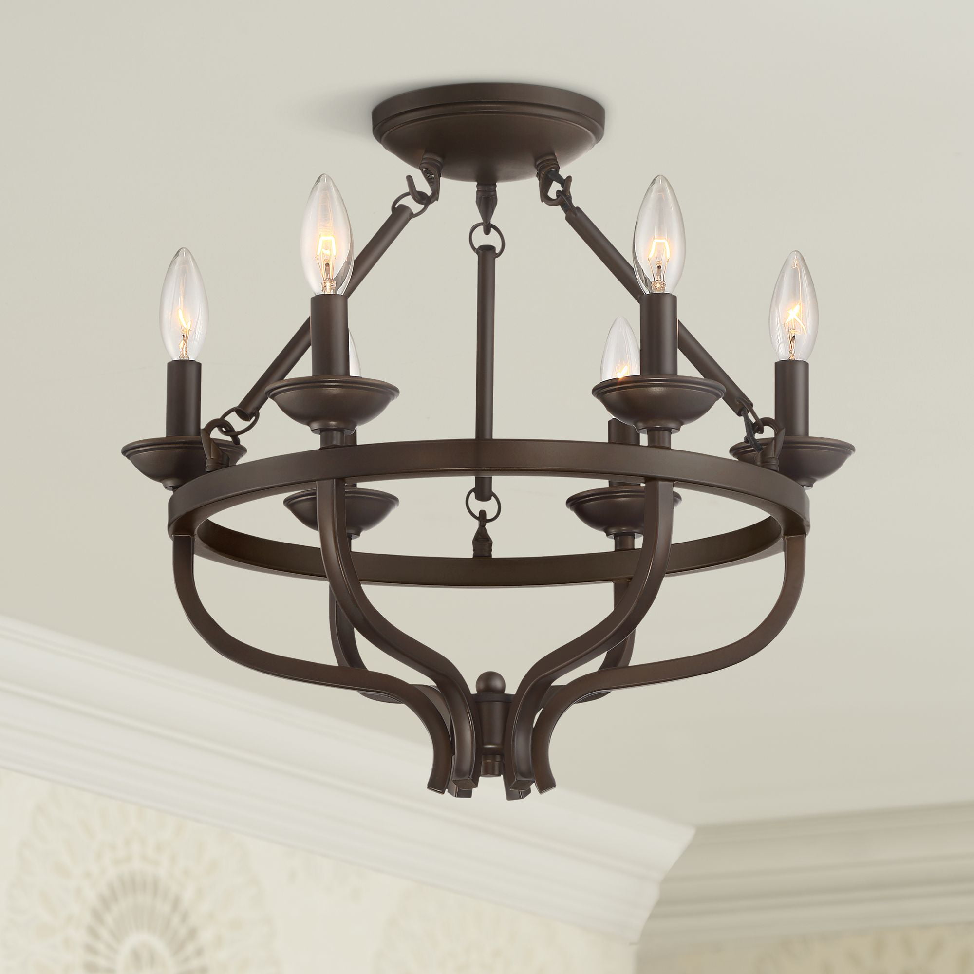 Barnes and Ivy Ceiling Light Semi Flush Mount Fixture Oil Rubbed Bronze