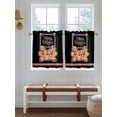 thumbnail image 2 of Christmas Gingerbread 2 Panel Kitchen Curtains for Small Windows, Xmas Berry Black Checkered Bathroom Tier Curtain, Short Window Treatment for Bedroom/Living Room 55"x24", 2 of 6