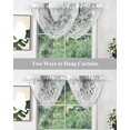 thumbnail image 5 of Waterfall Valances for Windows, Grey Eucalyptus Kitchen Sheer Valance Curtains, Spring Botanical Weeping Plant Aesthetic Rod Pocket Elegant Swag Valances for Living Room Bedroom, 47.2"x38.5", 3 Panel, 5 of 8