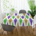 thumbnail image 6 of Coolnut Mardi Gras Rectangle Tablecloth, Spill-Proof Polyester Table Cloth, Table Cover for Kitchen Dining Picnic Holiday Party Decoration, 60"x60", 6 of 7