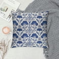 thumbnail image 2 of Nawypu Chinoiserie Throw Pillow Cushion Blue and White Geometry Flower Pillow Cover Floral Geometry Blue Pillow Farmhouse Decor for Bedroom Sofa Couch, 2 of 5