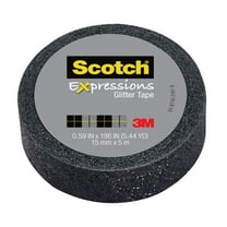 3M Expressions Glitter Tape, .59 in x 196 in, Black
