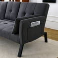 thumbnail image 5 of Aukfa 70" Convertible Futon Sofa Bed for Home Office, Linen Loveseat with Cup Holder, Gray, 5 of 11