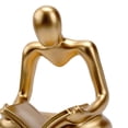 thumbnail image 1 of Dalazy Statue de Penseur Abstrait Figurine Humaine Collectionnable pour Mariage Étagère Dorée, 1 of 9