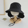 thumbnail image 2 of Gibobby Baby Sun Hat for Boy Girl Toddler Summer Solid Color Bucket Hat Kids 24 Months 2T-6T UV Sun Protection Beach Outdoor Hat(3-6 Years,Black), 2 of 5