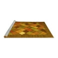 thumbnail image 2 of Ahgly Company Machine Washable Indoor Round Abstract Yellow Contemporary Area Rugs, 3' Round, 2 of 4