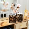 thumbnail image 3 of Yayeee 4 Pack Qtip Holder Bathroom Cotton Swab Canister with Lid Clear Dispenser Set, Metallic Flower, 3 of 6