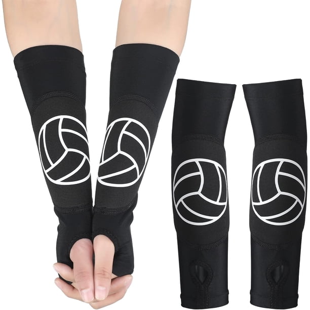 Mangas de voleibol Minatee para brazos, mangas para antebrazo con almohadillas de protección y mangas acolchadas para voleibol con orificio para el pulgar