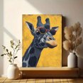 thumbnail image 6 of Art Deco Cartoon Giraffe Ink Canvas Black Accent Bedroom Kitchen Hotel Cafe Office Home Wall Decor, 6 of 8