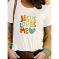 thumbnail image 1 of Valentine Women's T-shirt, Short Sleeved, Comfortable and Breathable, Suitable for All Seasons, WomeCamisetas para mujer, lindas camisetas con estampado gráfico, de manga corta, estilo casual, para ve, 1 of 7