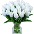 thumbnail image 1 of 15 tulipanes artificiales de seda de tacto real para decoración del hogar, Día de la Madre, primavera, boda, ramos, arreglos florales., 1 of 8