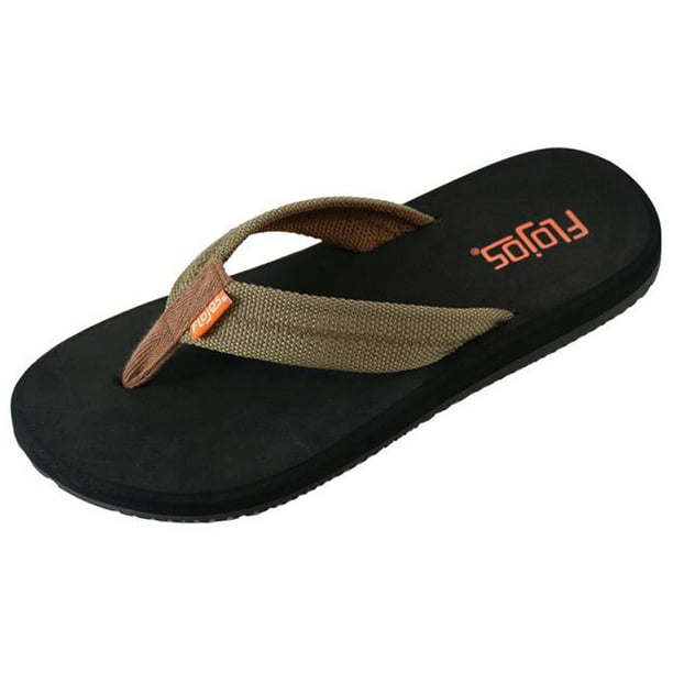 Flojos - Flojos 842998106537 Mens Logan Leather Sandals, Black & Olive ...