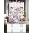 thumbnail image 6 of No Hook Cloth Fabric Shower Curtain with Snap in Liner, Pink Floral Retro Waterproof Shower Curtains Set with See Through Top Window, Farmhouse Watercolor Botanical Flowers Bath Curtains 72"x72", 6 of 6