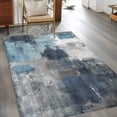thumbnail image 3 of Blue Grey Abstract Washable Area Rugs 3'x5', Modern Graffiti Low Pile Throw Living Room Rug Non-Slip Sturdy Edge Binding Carpet for Indoor Entryway Bedside Kitchen, 3 of 9