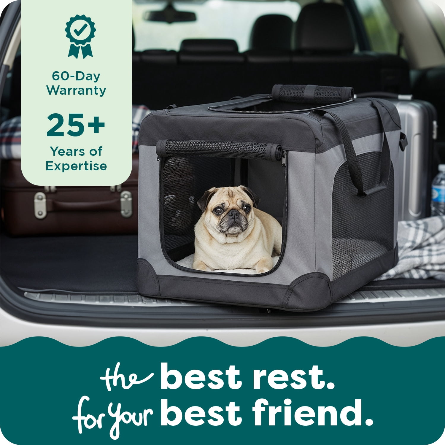 FurHaven® Pet Products Collapsible Pet Crate, Black, Large, 24 Lb Limit
