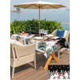 thumbnail image 4 of Outdoor Tablecloth with Umbrella Hole and Zipper, Black Christmas Rectangle Table Cloth 60x84 Inch Waterproof Tablecloth, Snowman Xmas Tree Snowflake Winter Picnic Table Cover for Patio Camping, 4 of 7