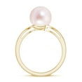 thumbnail image 2 of Pearl Ring Sterling Silver Fresh Water Pearl Solitaire Rings for Women 925 Silver June Birthstone Rings for Teen Girls Wedding Anniversary Twisted Ring Yellow Gold Plated Ring Size 9, 9MM, 2 of 6