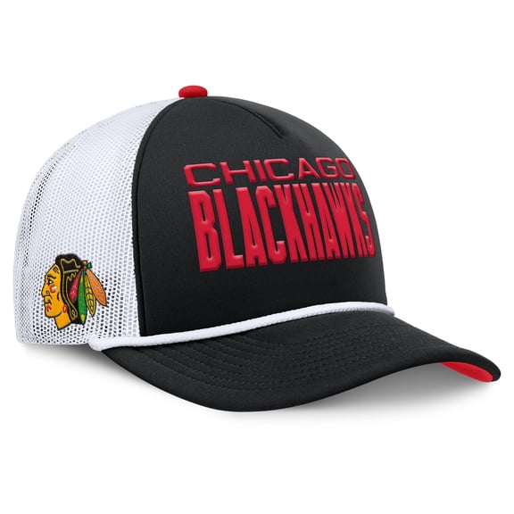 Men's Fanatics Black/White Chicago Blackhawks Authentic Pro Rink A-Frame Adjustable Hat