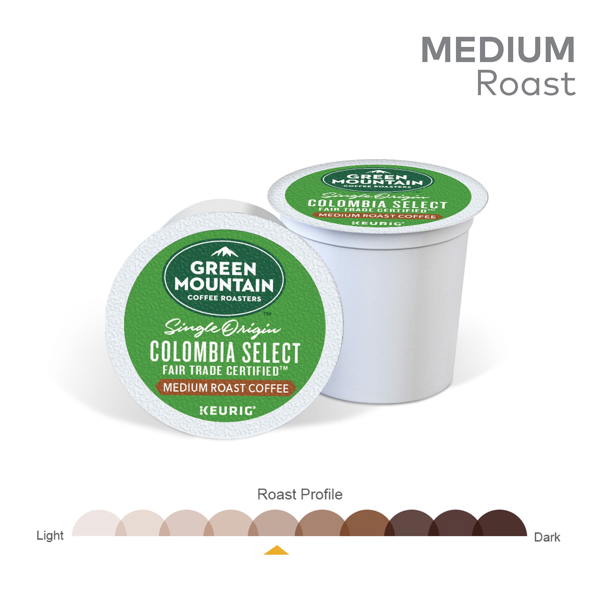 Green Mountain Coffee Colombian Fair Trade Select, Keurig K-Cup Pods, Medium Roast, 18 Count