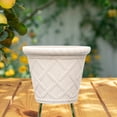 thumbnail image 6 of Universal Roman Pattern Flower Pot with Water Hole Hydrangea Planting Pot Resin Garden Planter for Morning Pothos Indoor/Outdoor 9inch, 6 of 9