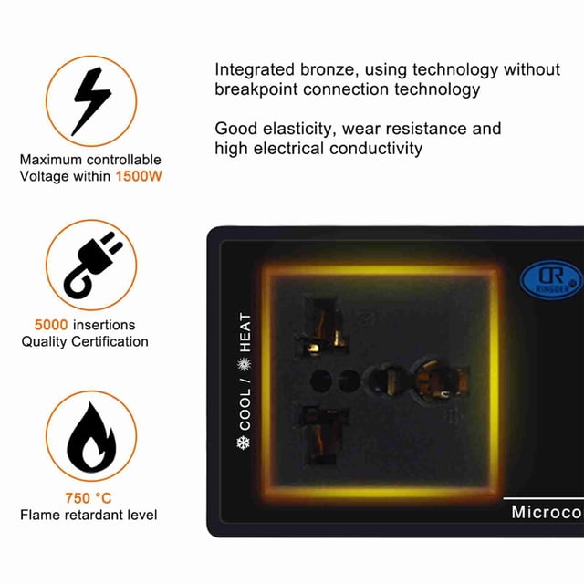 Controlled Digital Display Thermostat Intelligent High Accuracy Reptile Temperature Controller for Greenhouse Incubator Fridge Black