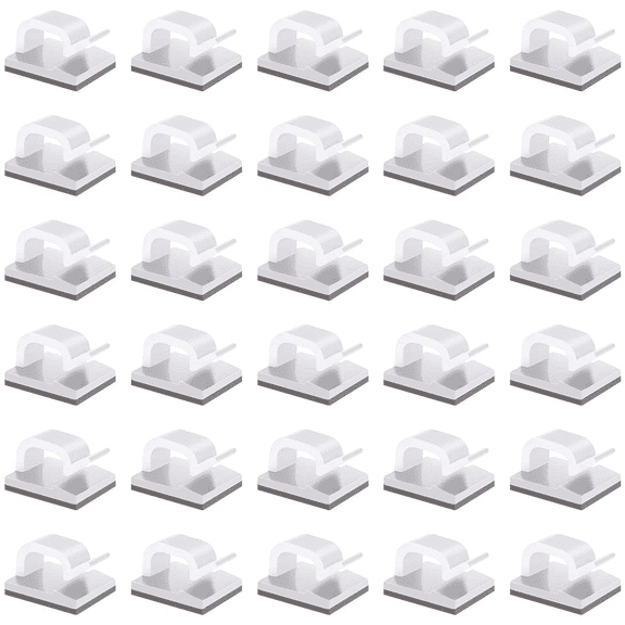 50 Pcs Viaky Wire Cord Clips Adhesive Cable Clips Cable Holder Wire Management, Worked Great for Fixing Your Various Wires, Network Cable, RV Wires, USB Cords, Car Cable, TV Coax Cable (White)