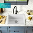 thumbnail image 3 of Kraus Turino 24 inch Drop-In Undermount Fireclay Single Bowl Kitchen Sink with Thick Mounting Deck in Gloss White, 3 of 14