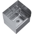 thumbnail image 4 of Express KitchQuip Stainless Steel Hands-Free Wall-Mounted Hand Sink 17 in x 15 in with Double Knee Valves, Faucet, and Side Splash Guards, 4 of 4