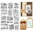 thumbnail image 1 of Sellos transparentes con texto de café para scrapbooking DIY. Sellos de silicona con palabras de bendición en granos de café para hacer tarjetas y decorar álbumes de fotos., 1 of 9