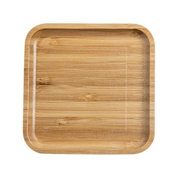 Wooden Serving Tray Rectangular Food Tray Square Tea Tray Oval Wooden Dining Tray Round Serving Tray for Tea Sets Teacups Teapots Coffee Cup Dinner Kitchen Cafe and Tea Room Square 30cmx30cm