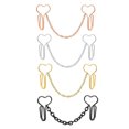 thumbnail image 1 of 4Pcs Heart Shape Non Piercing Nose Ring Chain Nose Clip Jewelry Body Jewelry, 1 of 8