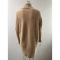 thumbnail image 3 of Womens Turtleneck Long Batwing Sleeve Asymmetric Hem Casual Pullover Sweater Knit Tops, 3 of 4