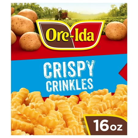 Ore-Ida Crispy Crinkles French Fried Frozen Potatoes, 1 Bag, for Easy Snacks and Dinner Sides, Gluten-Free, 16 oz