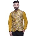 thumbnail image 1 of Atasi Goldenrod Digital Printed Wedding Jackets For Men Nehru Jacket Waist Coat For Festive Season-Large, 1 of 6